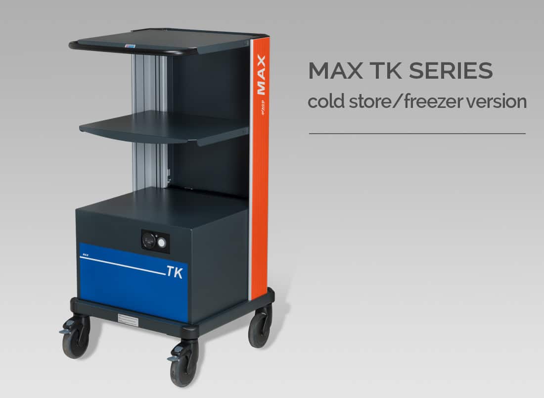 Max TK-Series - cold store freezer version. MAX TK BWS-OWR with battery change system; without inverter. MAX TK BWS-R-OWR with battery roll change system for MAX Power Station